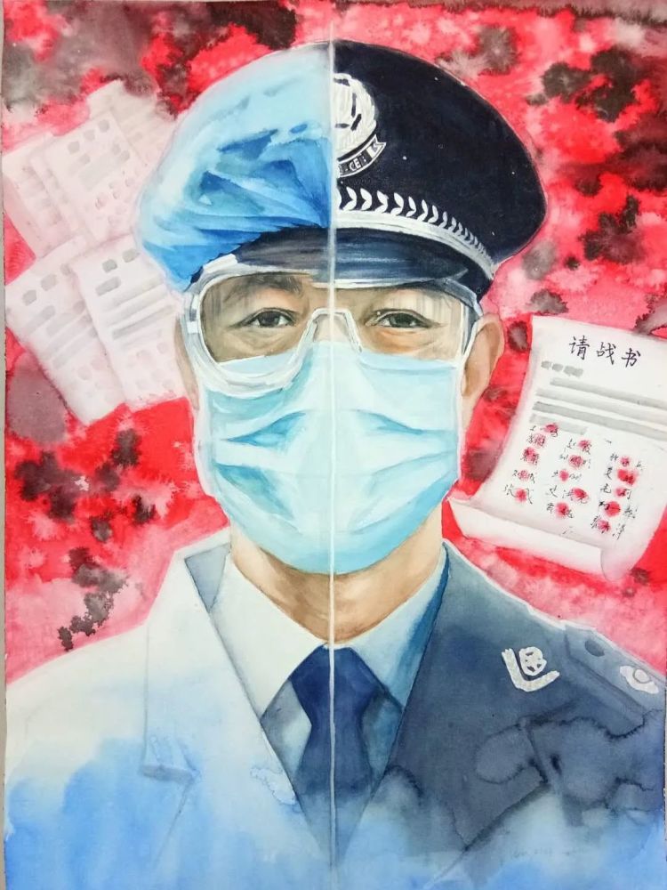 水彩画,医护人员