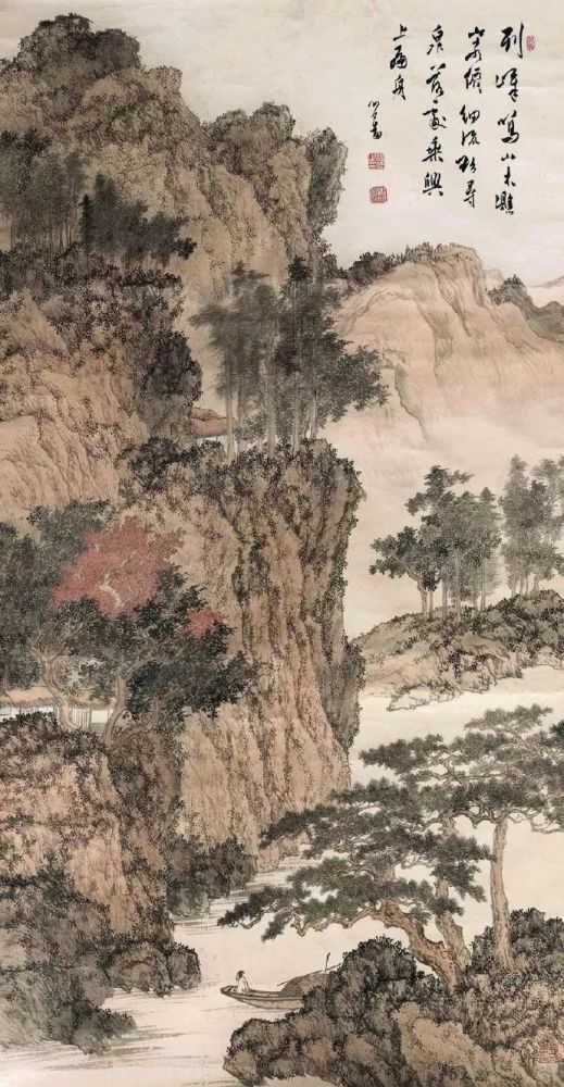 溥心畲,山水画,笔法
