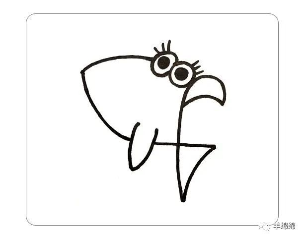 字母f画小鱼简笔画