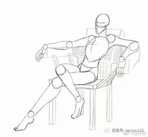 分享一组坐姿的素材参考,坐姿的比例透视的关系教程!需要的小画手!