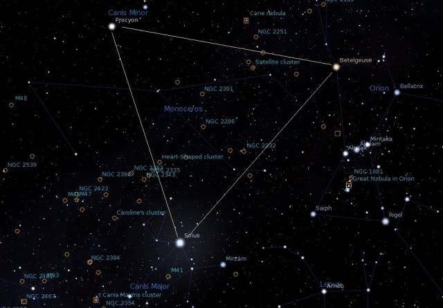 天文,星图,冬季六边形