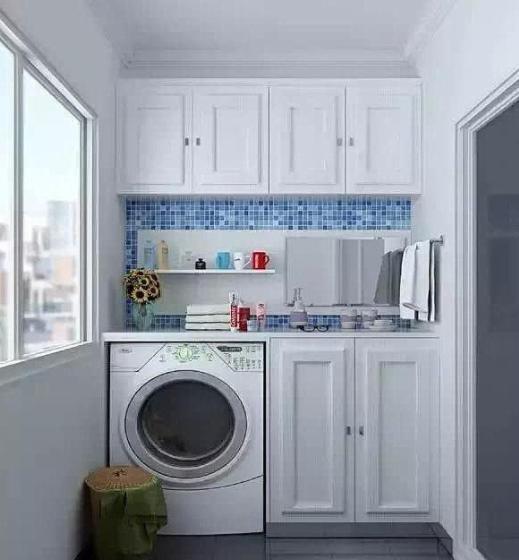 阳台,全自动洗衣机,室内装修,洗衣机柜,洗衣柜,洗手台