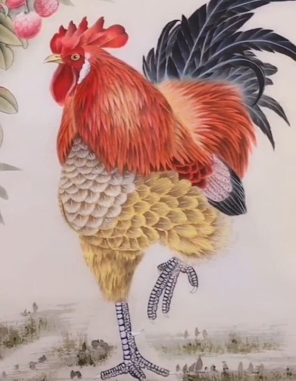 8岁女孩画大公鸡,绘画水平超过王诗龄,获得专业画家的