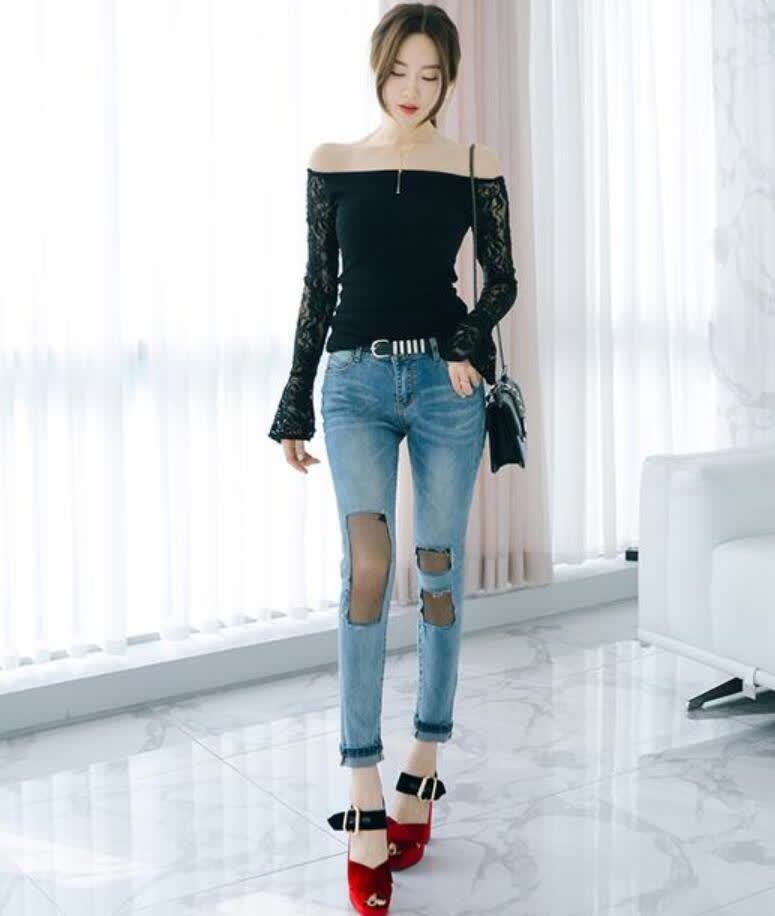 漂亮的美女牛仔裤穿搭,腿细穿起来很性感-天天快报