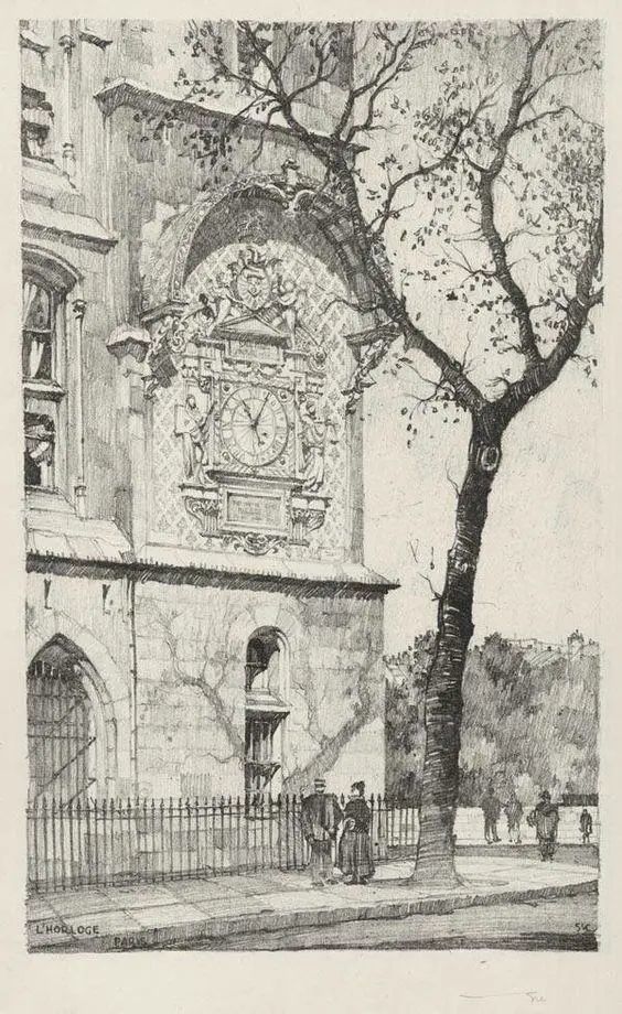 建筑画,手绘,绘画,钢笔画