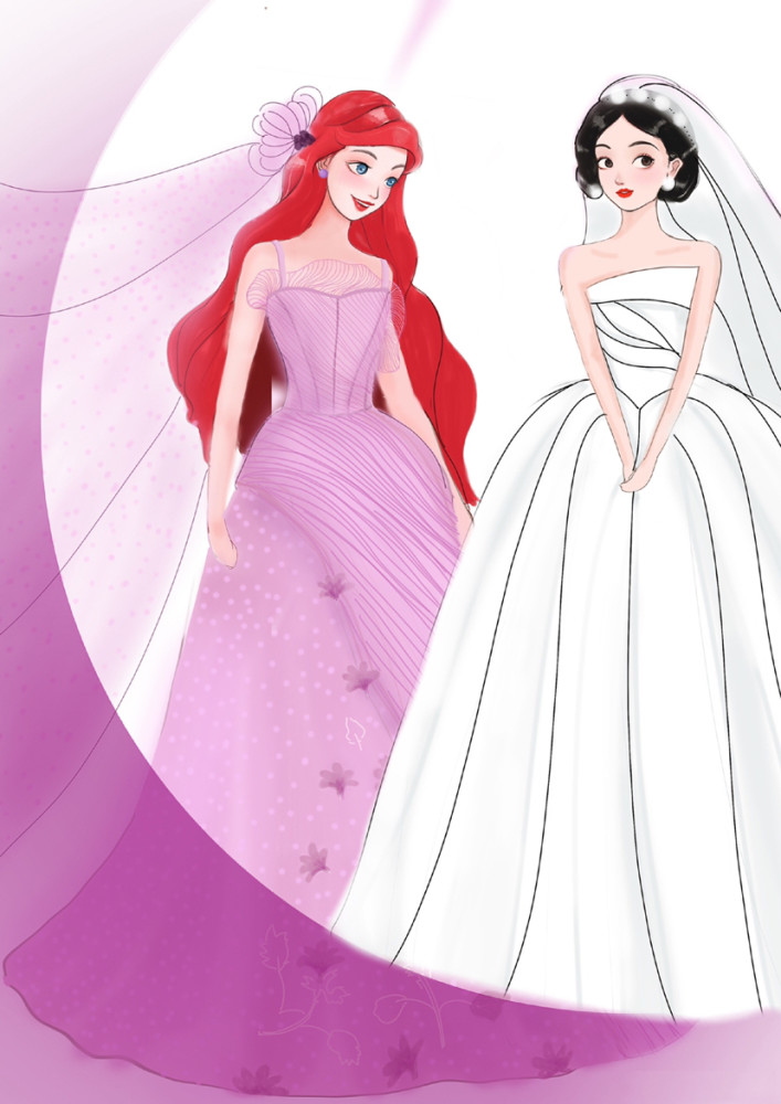 当迪士尼公主穿上婚纱,贝儿虽出众,但最美新娘属于白雪公主!