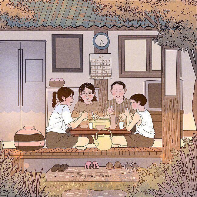 来自日本的一组关于父母之爱的温情插画
