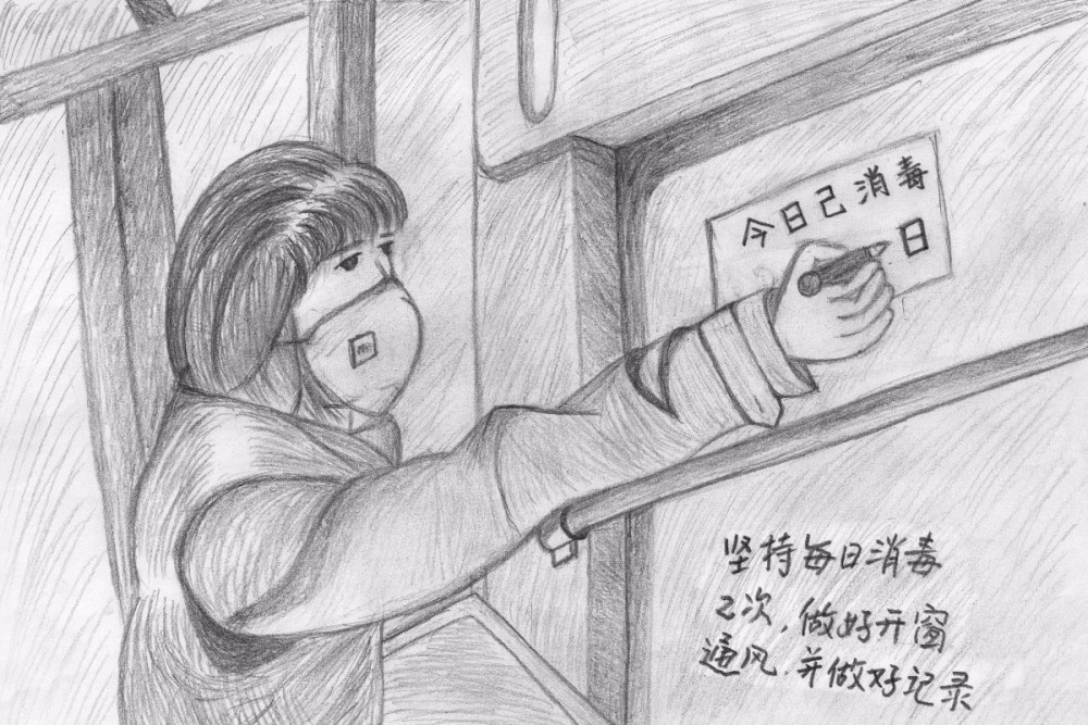 素描漫画记录北京公交车上的"战疫"