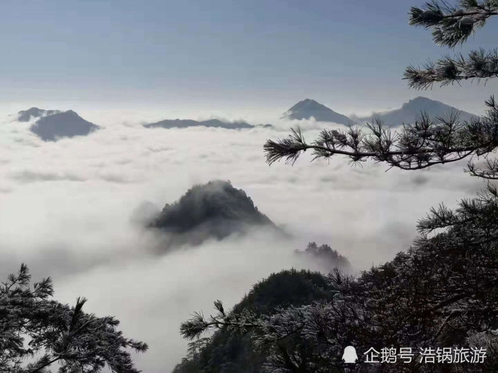 安徽六安霍山,大别山云海,风景如画景色宜,群山环绕,霍山太阳船仓村