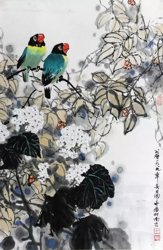 艺术美,初晴,画家,吴国亭,花鸟画,白石