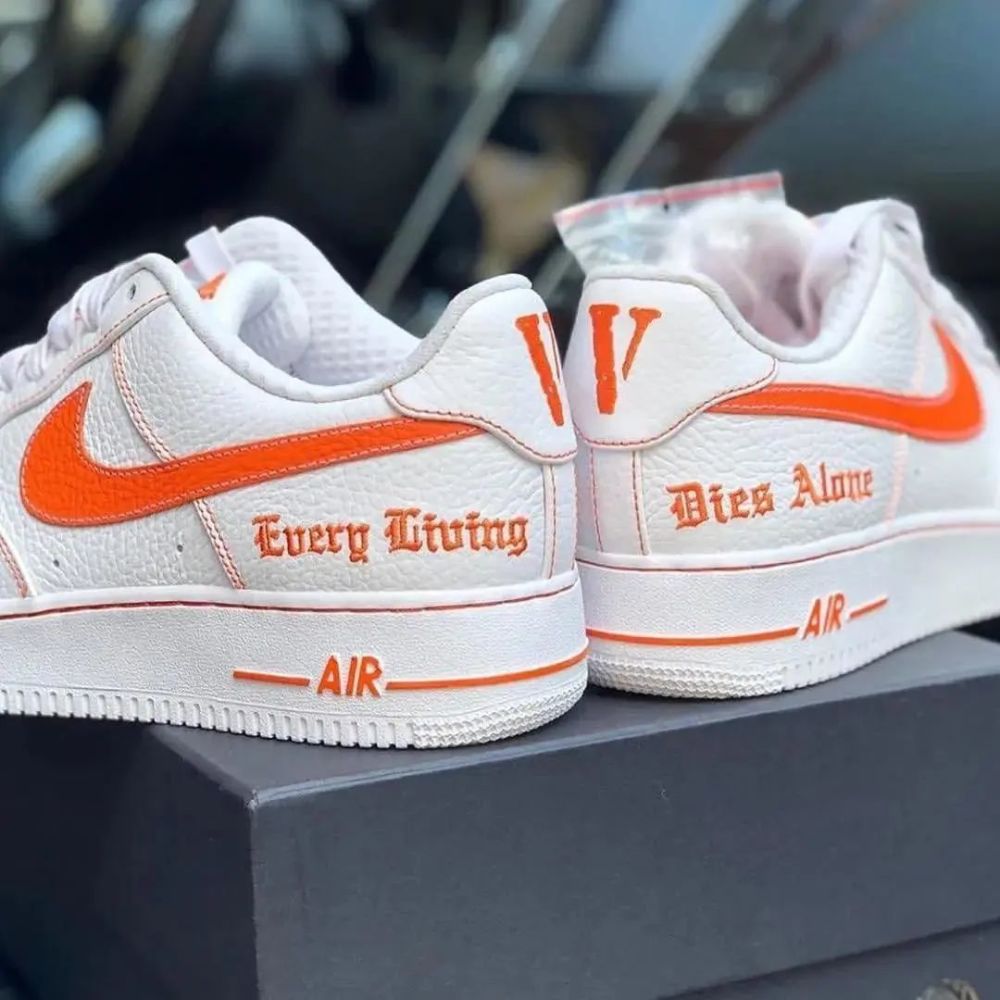 vlone x air force 1竟有"白橘"配色?