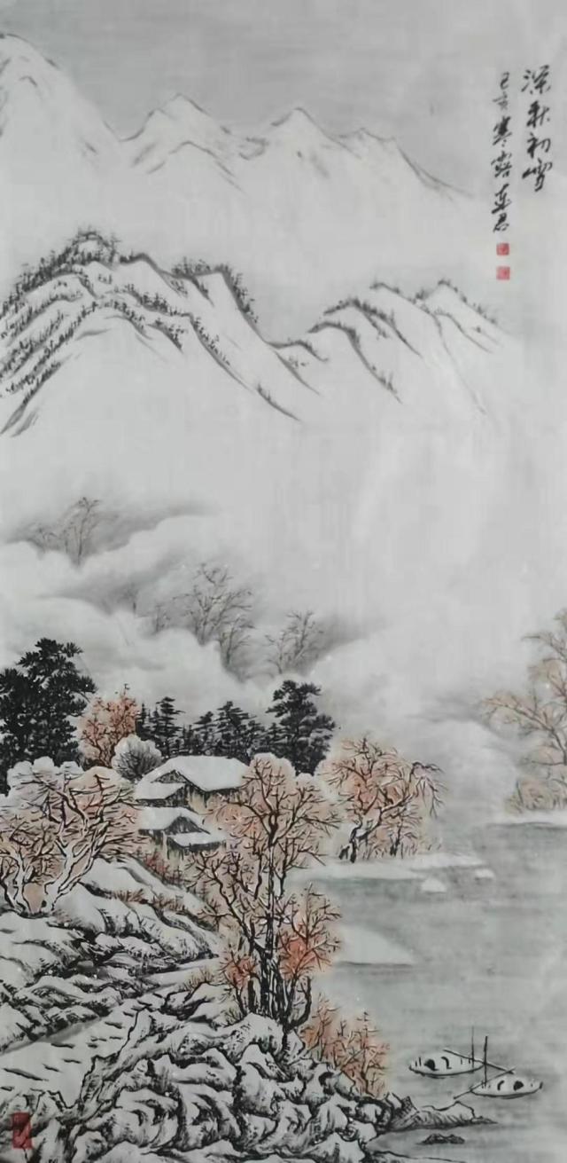 山东日照市莒县王连君的冰雪山水画作赏析