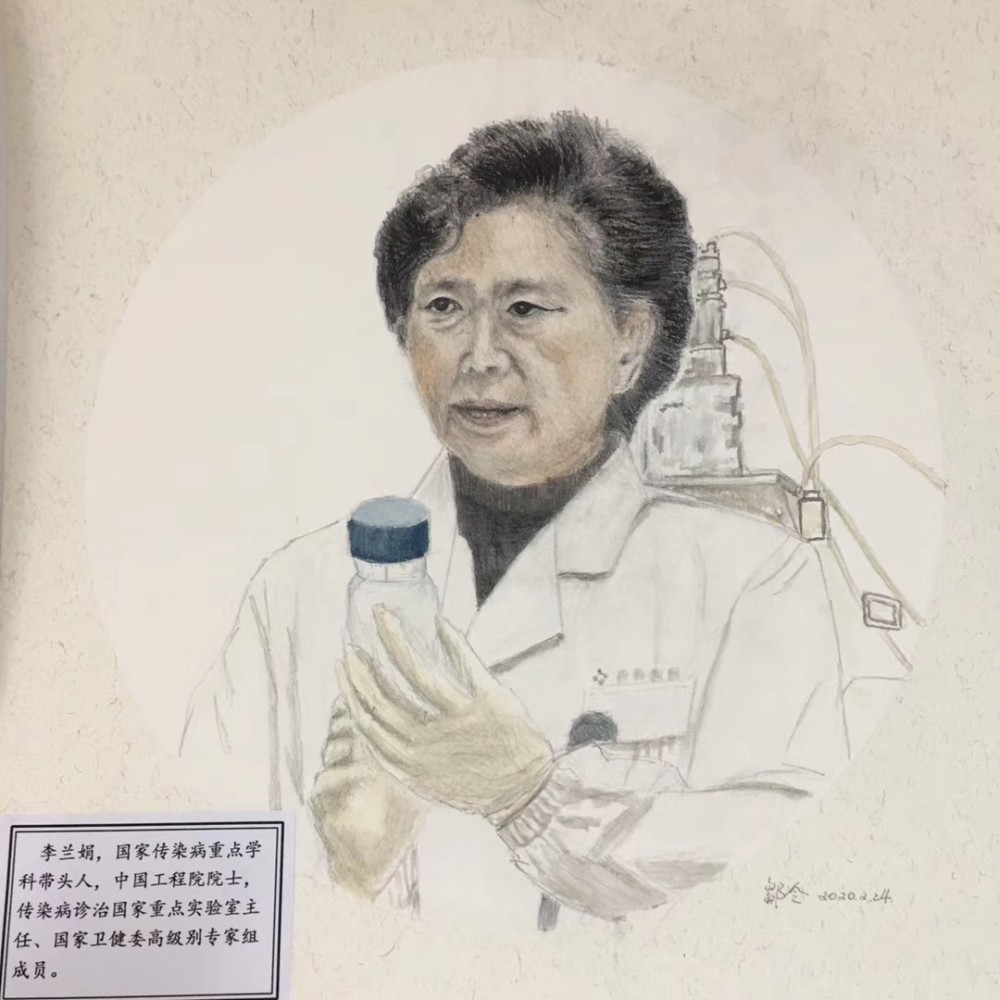 上海"老克勒"手绘钟南山张文宏等抗疫人物肖像画