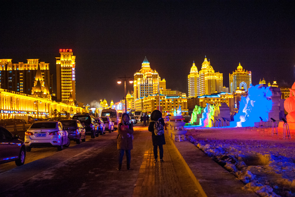 满洲里,最美夜景城市,内蒙古城市,套娃酒店夜色,中国城市之最