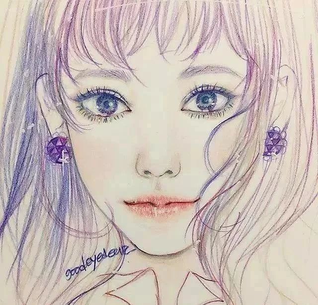 今天柳哥给大家带来一组 韩国美女插画艺术家 goodeyedear的彩铅人物