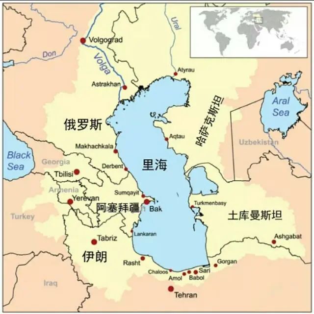 里海的归属权该如何切割,就陷入了长达20余年的争端中,里海沿岸五国