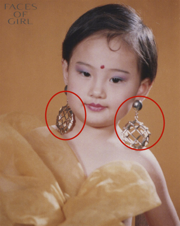 不同于前两套较为雍容富贵的风格,这张照片里的郑爽更加淑女,粉色的
