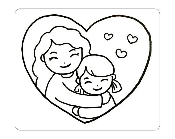 画一幅爱妈妈主题的简笔画,大家可以用在手抄报中,祝天下的妈妈节日