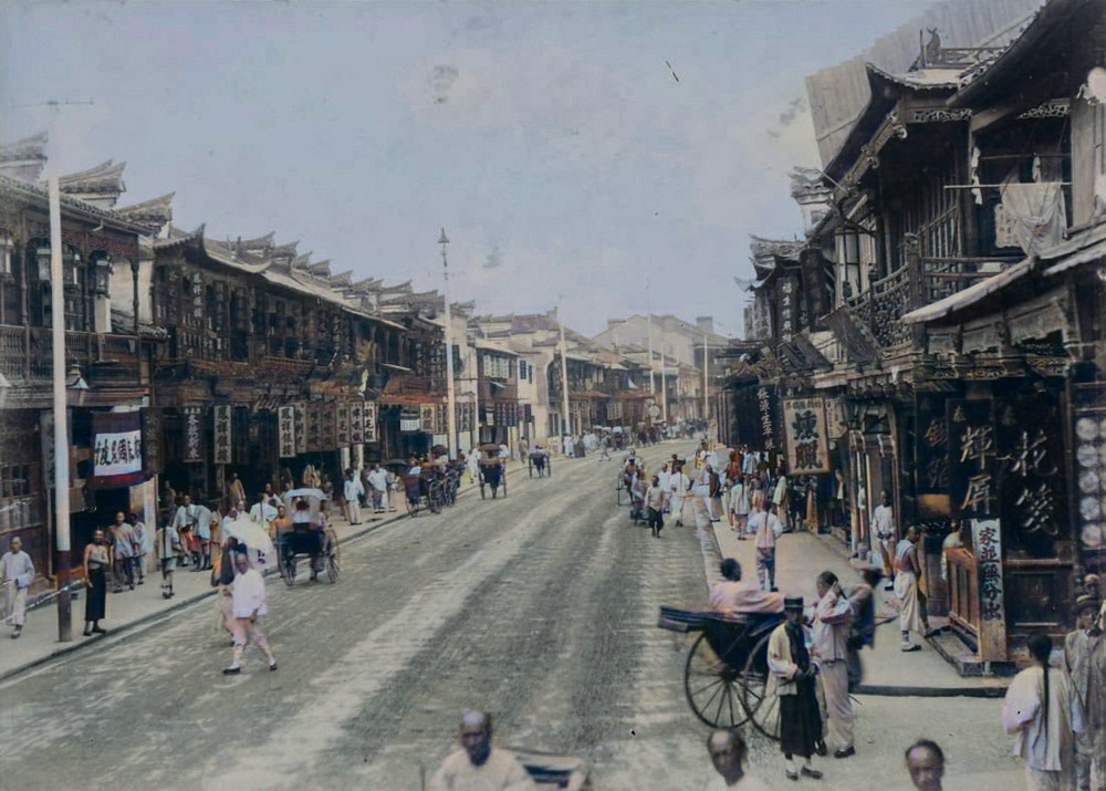 150年前的彩色中国美景,图一北京,图二香港,图五圆明园,图八是上海
