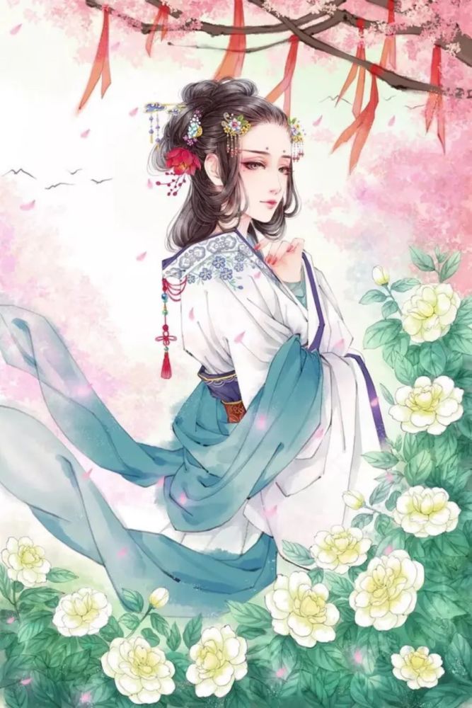 手绘古风要问姑娘美不美