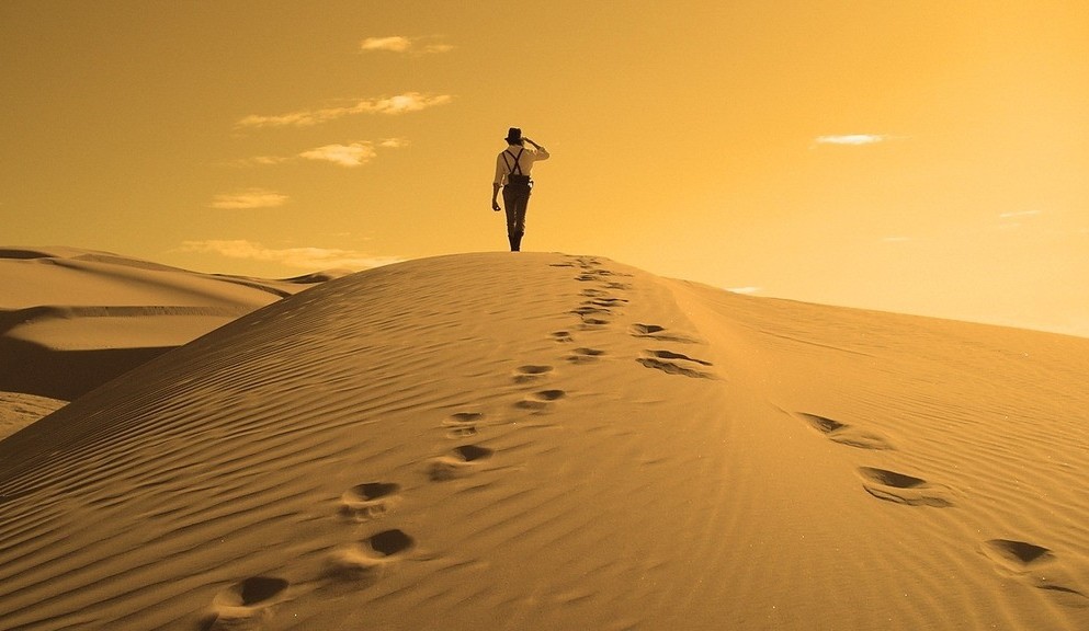 沙漠,走路
