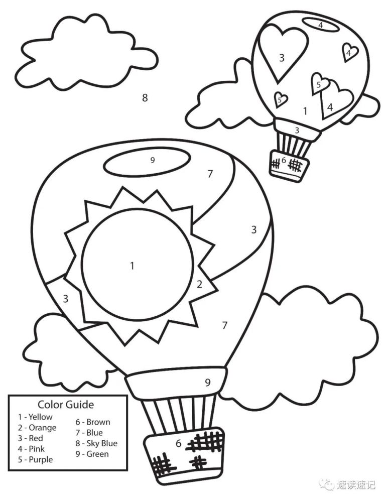 提高注意力训练-手部精细动作训练数字涂色英文原版