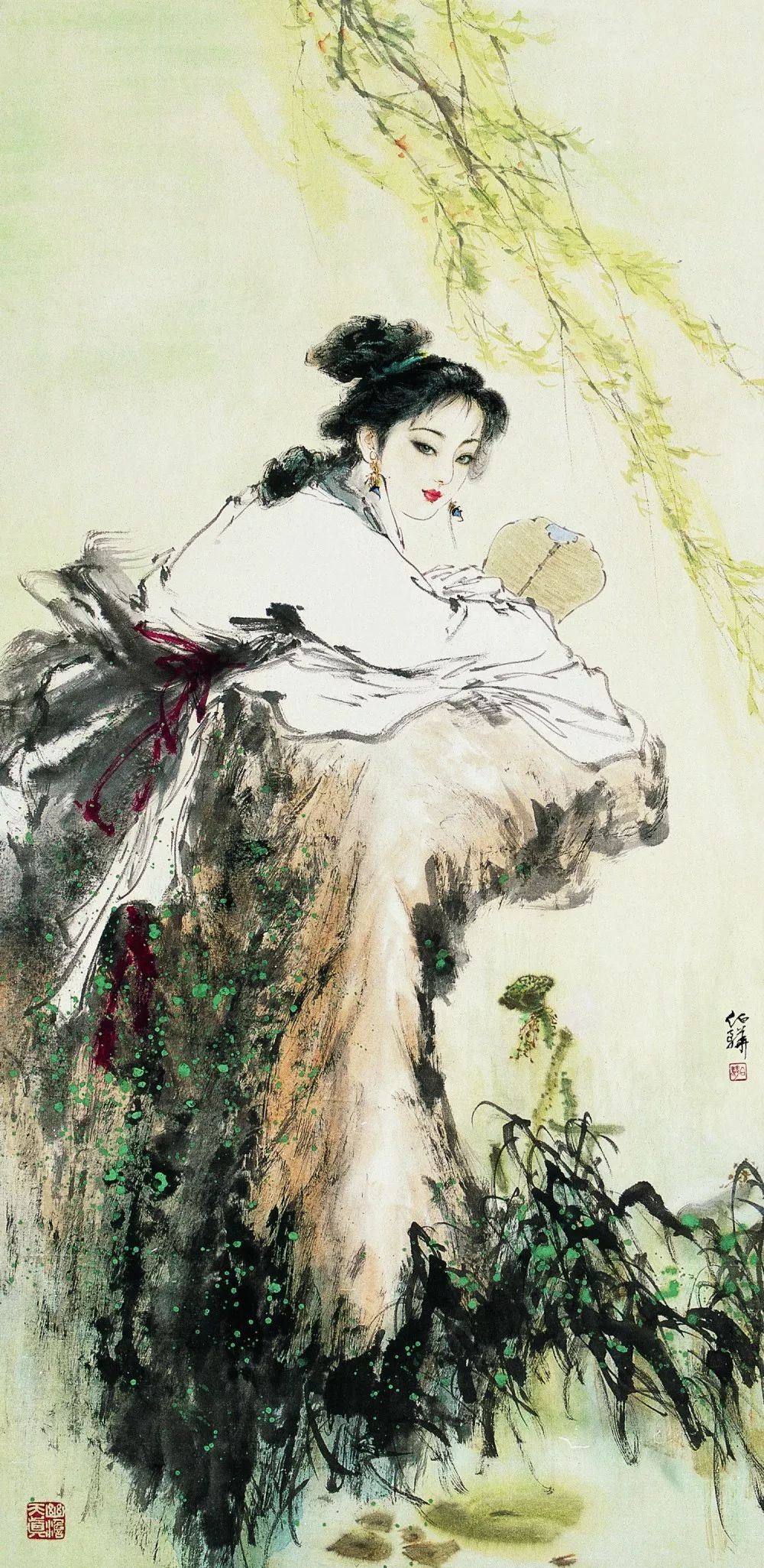 清渭楼美术博物馆馆藏白伯骅《执扇仕女》