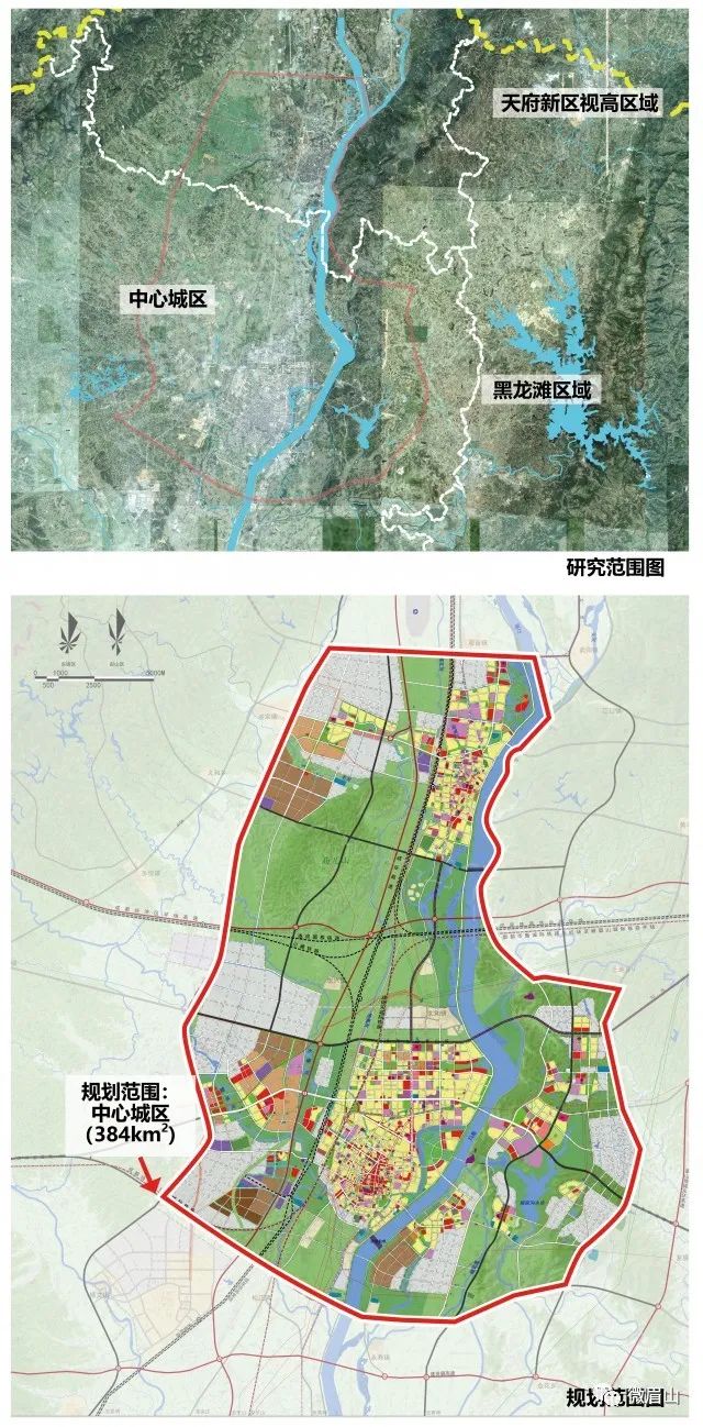 规划范围为 中心城区(含东坡城区与彭山城区),面积约为384平方公里