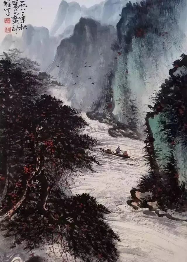 黎雄才的山水画,雄伟壮阔,意境深远!临摹的好素材!