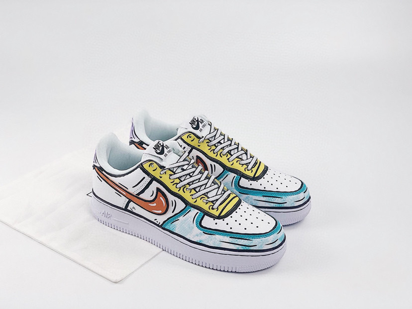 nike air force 1 手绘马卡隆糖果色二次元