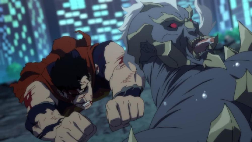 随后超人前来救场救下了金色先锋