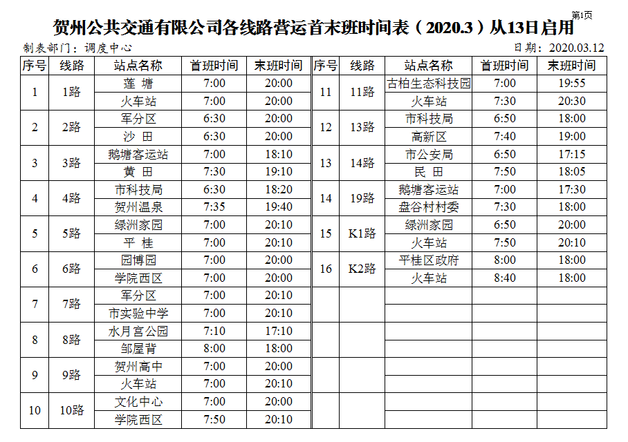 公交线路,公交车,贺州,新冠肺炎疫情,疫情防控