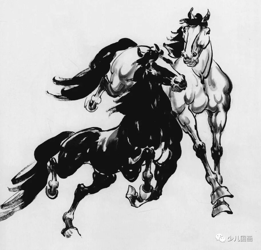 彩墨骏马画法