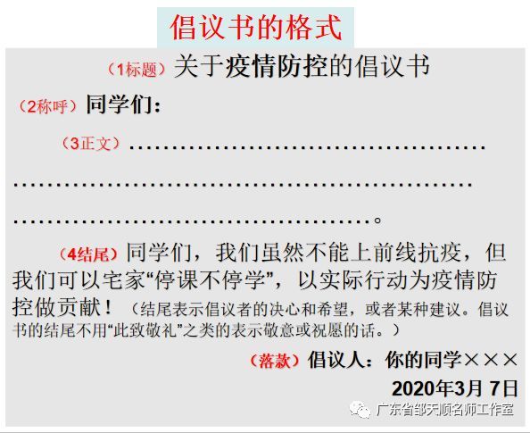 其三,可以让读者一眼就能识别其文体正确,是倡议书,且格式基本正确