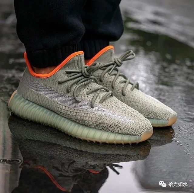 yeezy 350 v2侧透反光设计太好看了 "灰橙满天星" 开箱