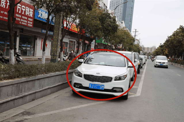 车主停车已经不走寻常路了 车辆直接停上了人行通道 行人通行仅剩