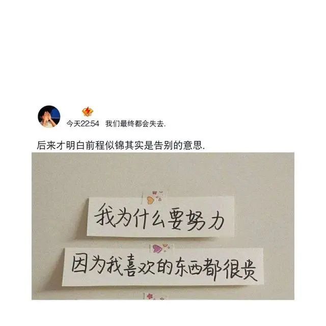 后来才明白前程似锦其实是告别的意思