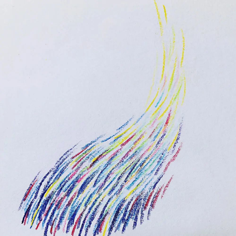 彩虹笔触技法,用彩铅绘制梵高的星空