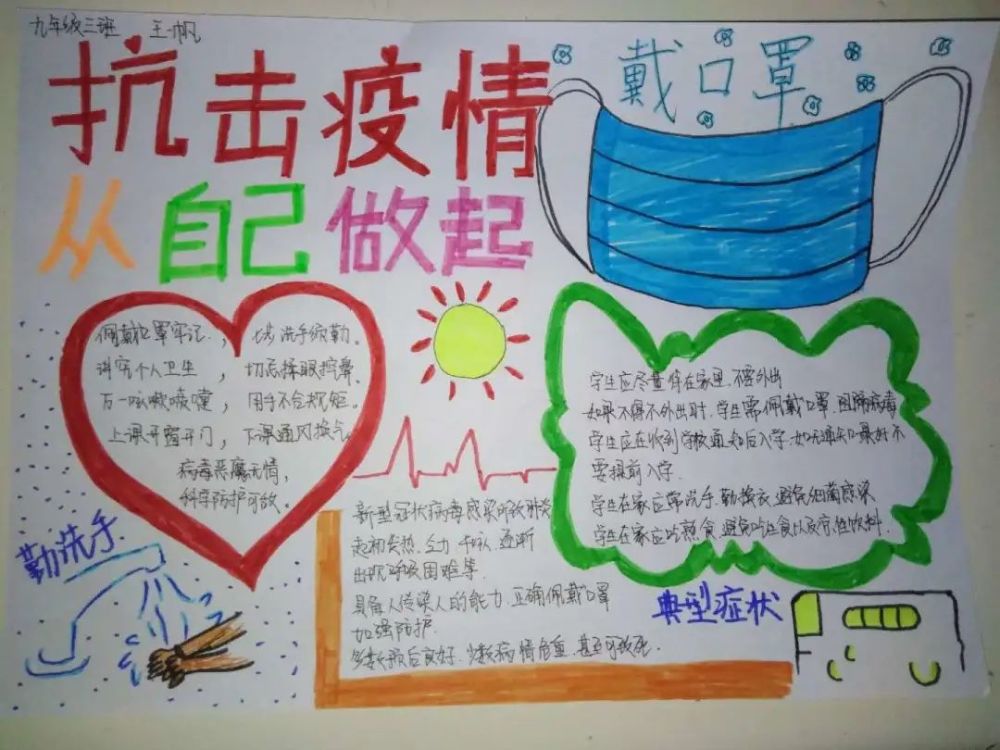 静海七中开展"抗击新冠肺炎疫情"手抄报展示活动
