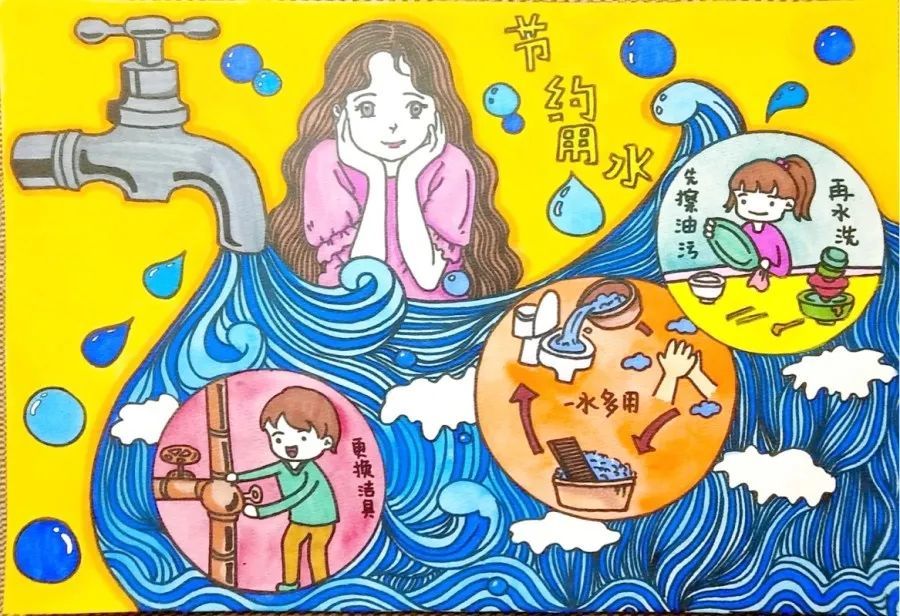 龙口中小学生:你有哪些节水妙招?作文,绘画,书法…快