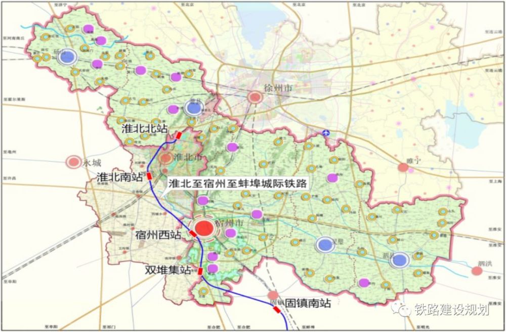 294km,设有宿州西站.其中线路经过萧县境内2.