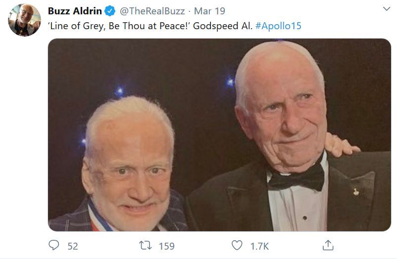 nasa官网发文纪念,第一批登上月球的人类巴兹·奥尔德林(buzz aldrin)