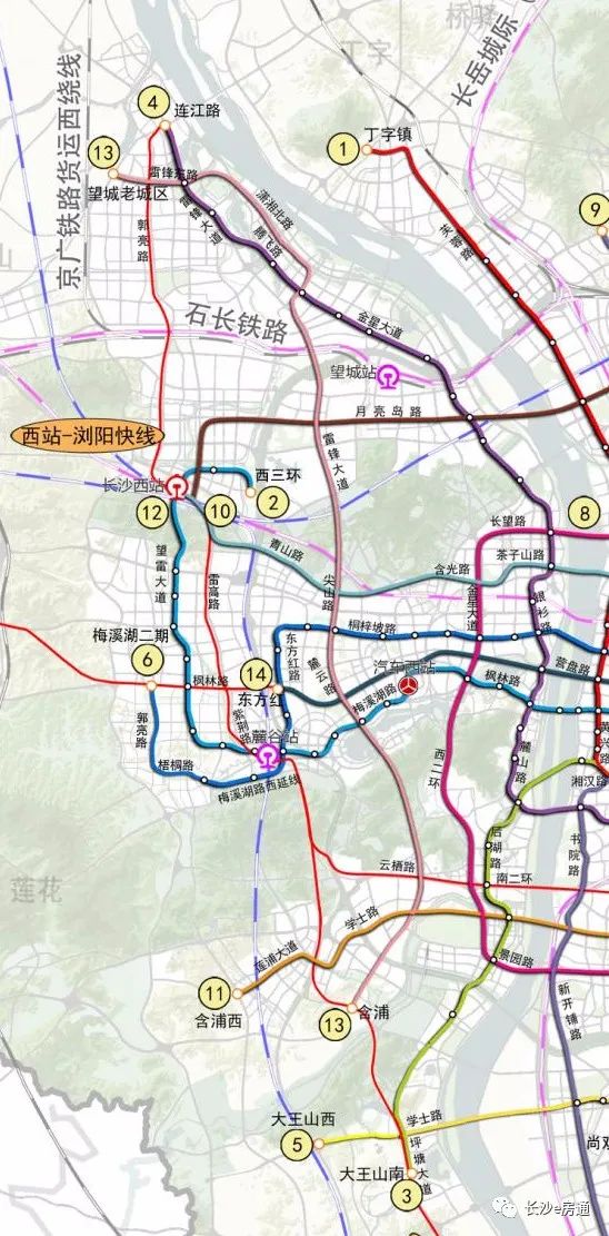 13号线线路示意图 长沙地铁建设规划