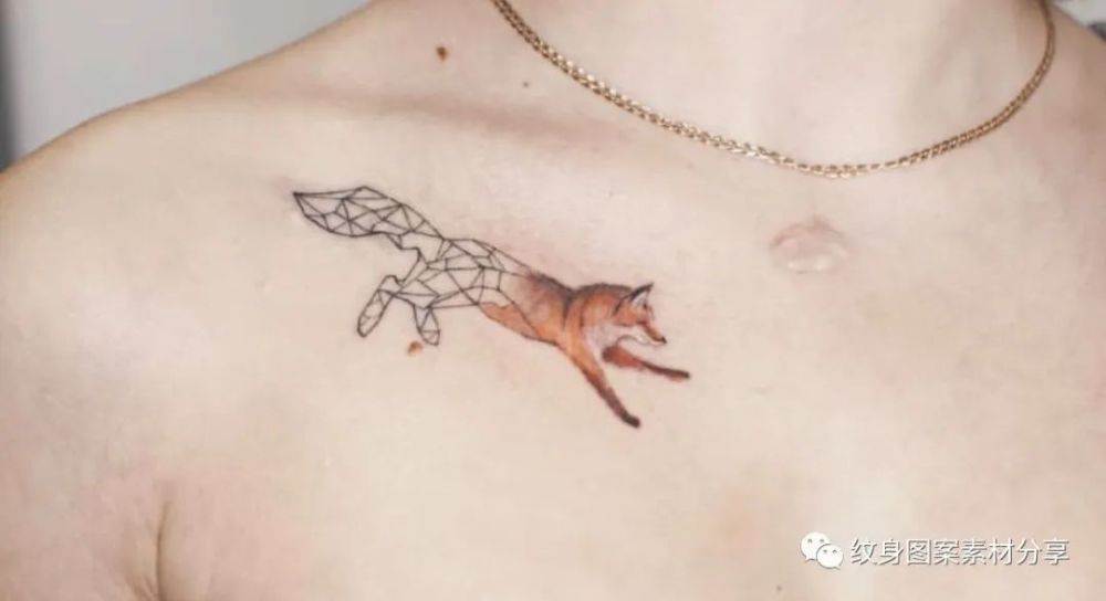 纹身图案素材分享:狐狸纹身及手稿