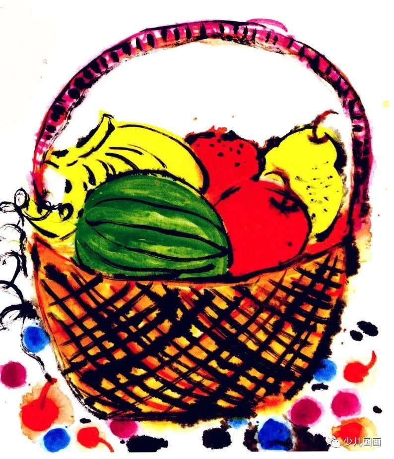 少儿创意美术教程 水墨画篇:第4课水果大丰收
