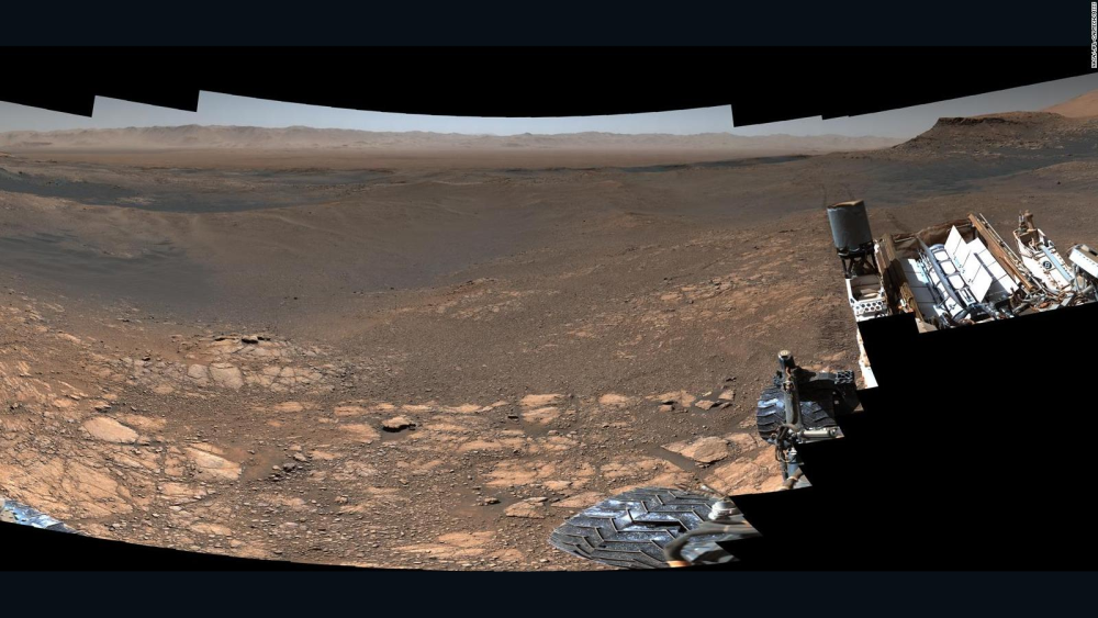 火星探测器玩自拍!nasa"好奇号"创攀爬记录前拍了一张
