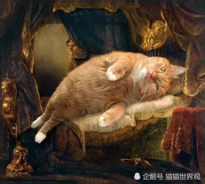 当世界名画里出现一只大胖橘猫,画面竟然古怪又和谐?