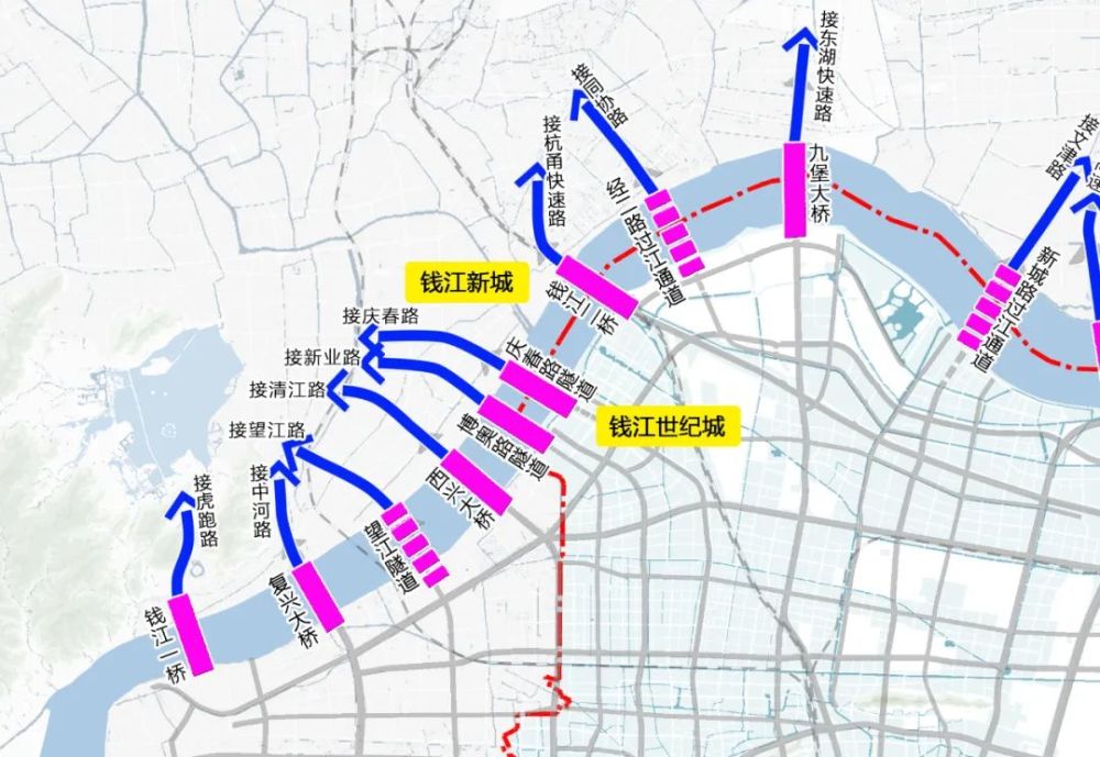 萧山过江交通规划▲ 钱江新城与钱江世纪城,常拿来对比;小鸡从规划