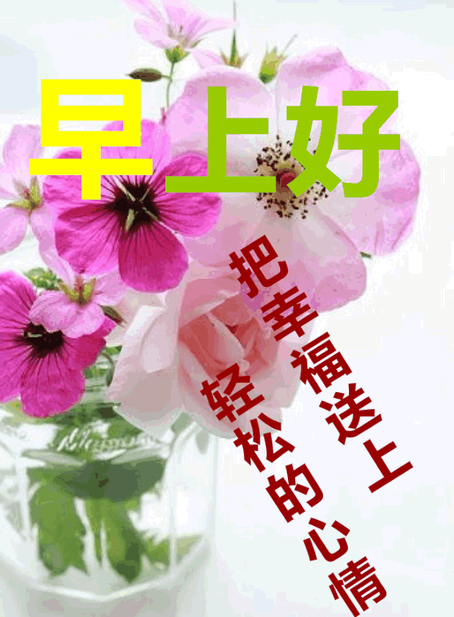 周二幸福甜美的早晨问候祝福动态表情图片 早安鲜花语