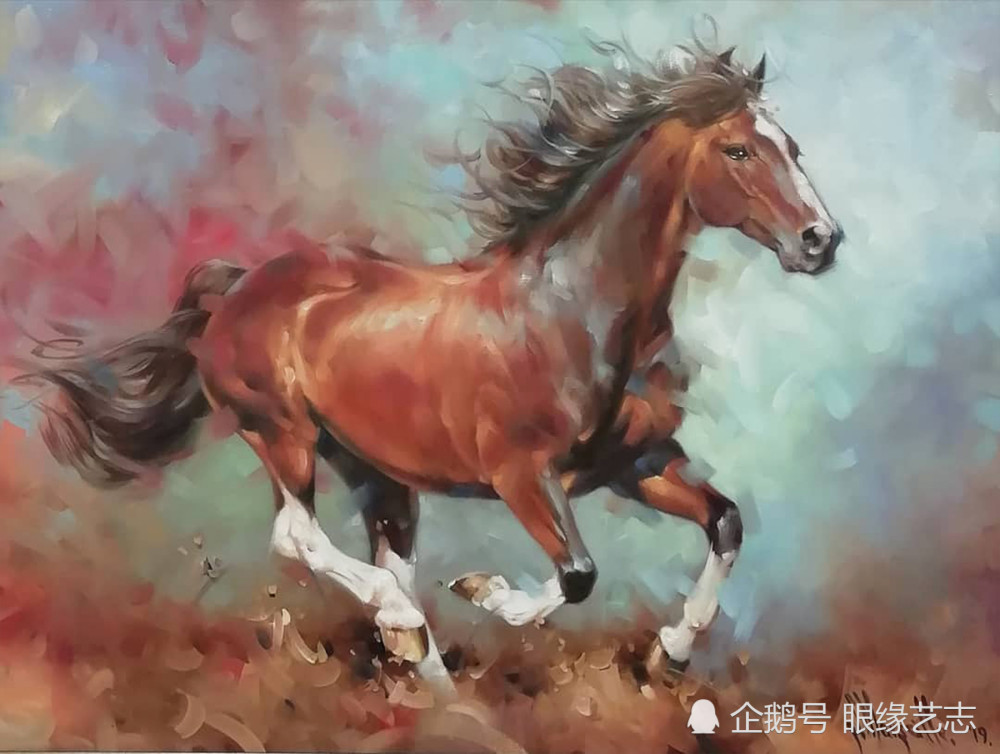你喜欢他画的花还是马?这都是绽放在油画中的春光